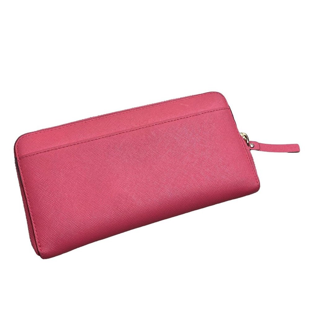 Kate Spade New York Saffiano Leather Zip Around Accordion Phone Wallet Pink - Picture 3 of 8